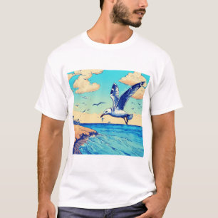 Skybound Seagull: Eine Reise durch Elegance" T-Shirt