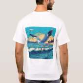 Skybound Seagull: Eine Reise durch Elegance" T-Shirt (Rückseite)