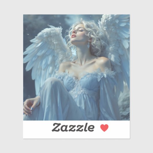 Skybound Silence: Engel des Mitternachtschleiers Aufkleber (Blatt)