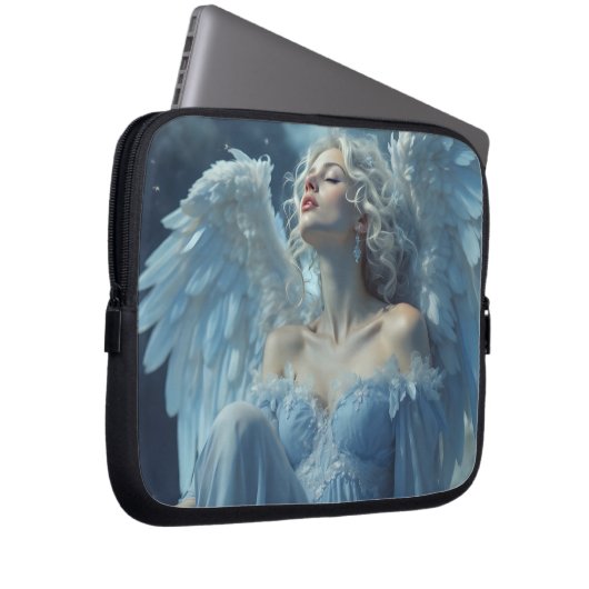 Skybound Silence: Engel des Mitternachtschleiers Laptopschutzhülle (Vorne Rechts)