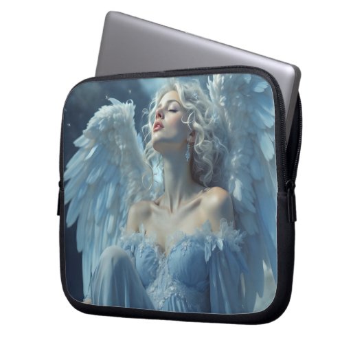 Skybound Silence: Engel des Mitternachtschleiers Laptopschutzhülle (Vorderseite Links)