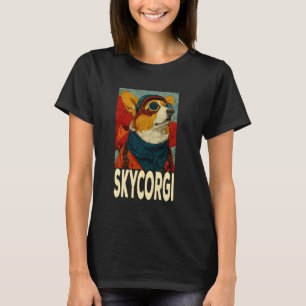 SkyCorgi Lustig Retro 1920er Corgi-Pilot Süße Corg T-Shirt