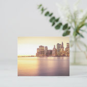 Skycraper Skyline - New York City Sunset Postkarte (Stehend Vorderseite)