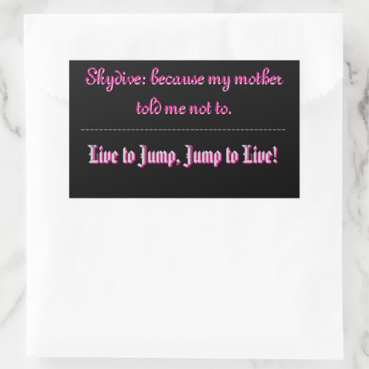 Skydive Aufkleber (Tasche)