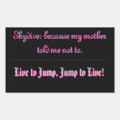 Skydive Aufkleber (Vorderseite)