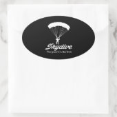 Skydive der Boden ist das Limit Ovaler Aufkleber (Tasche)