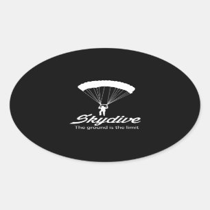 Skydive der Boden ist die Grenze Ovaler Aufkleber