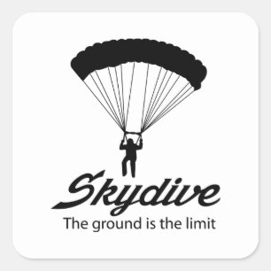 Skydive der Boden ist die Grenze Quadratischer Aufkleber