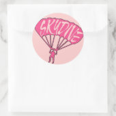 Skydive-Fanatikkleber aus rosa Theme Runder Aufkleber (Tasche)