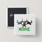 Skydive - grüner Text Button (Vorne & Hinten)