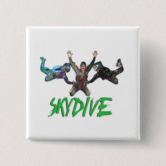 Skydive - grüner Text Button (Vorderseite)