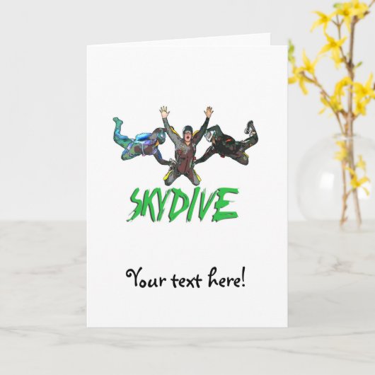 Skydive - Grüner Text Karte (Gelbe Blume)