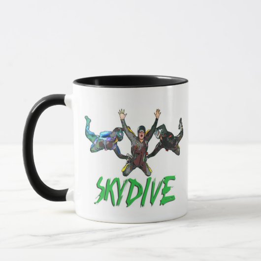 Skydive - grüner Text Tasse (Links)
