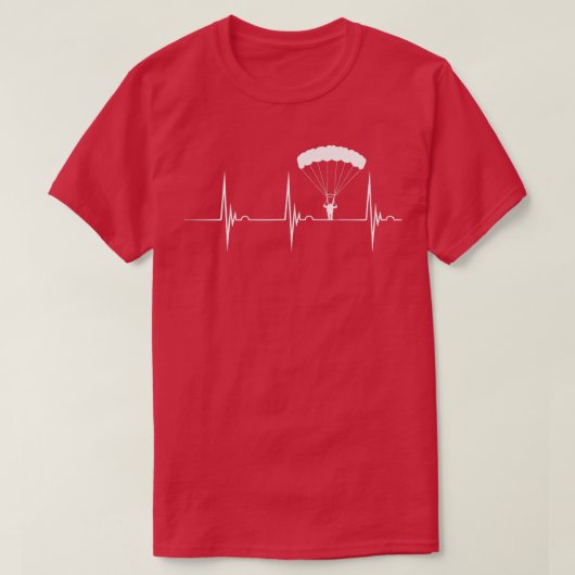 Skydive Heartbeat Skydiver Skydive EKG Pulse Jum T-Shirt (Design vorne)