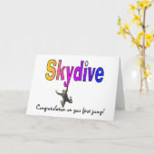 Skydive-Herzlichen Glückwunsch zu Ihrem ersten Spr Karte (Gelbe Blume)