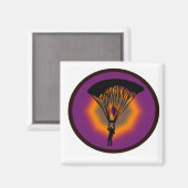 SKYDIVE LILA SKIEN MAGNET (Vorderseite/Rückseite)