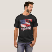 Skydive Parachute Skydiver Parachutist USA Flag Di T-Shirt (Vorne ganz)