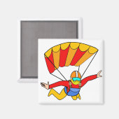 Skydive Red Yello Parachute Magnet (Vorderseite/Rückseite)