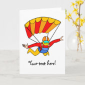 Skydive roter Yello Fallschirm Karte (Gelbe Blume)