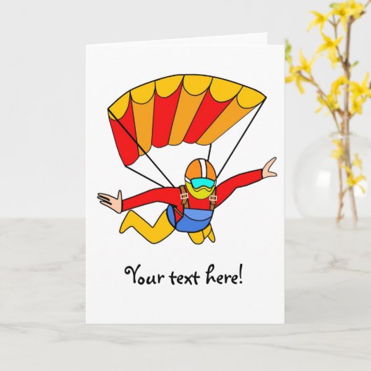 Skydive roter Yello Fallschirm Karte (Gelbe Blume)
