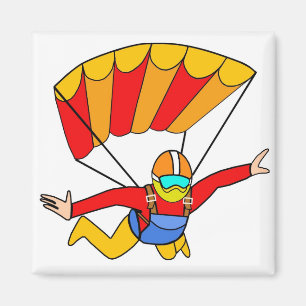 Skydive roter Yello Fallschirm Magnet