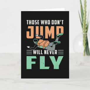 Skydive Skydive Skydiver Jump Retro Funny Gift Karte