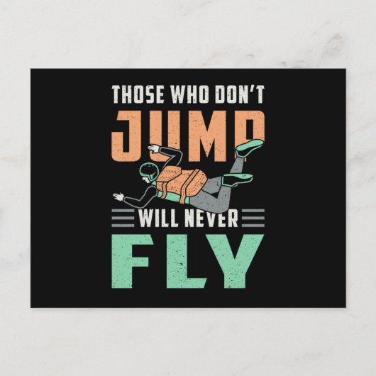 Skydive Skydive Skydiver Jump Retro Funny Gift Postkarte (Vorderseite)