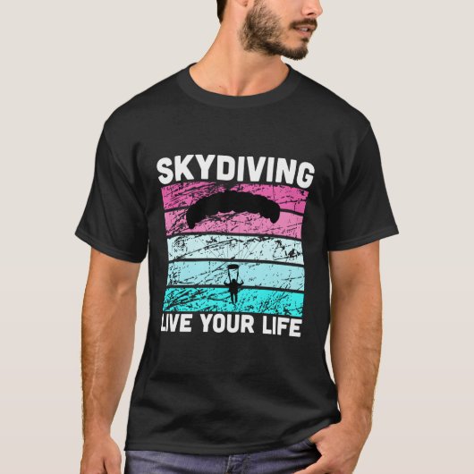 Skydive Tshirt im Retro Colors T-Shirt für Skydive (Vorderseite)