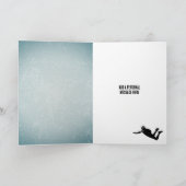 Skydiver auf Industrial Metal Look Custom Male Karte (Innenseite)