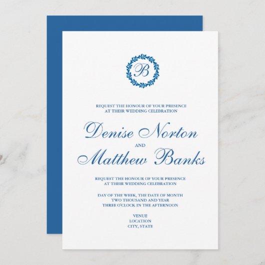 Skydiver Blue Einladung (Vorne/Hinten)