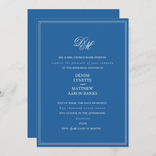 Skydiver Blue Einladung (Vorne/Hinten)