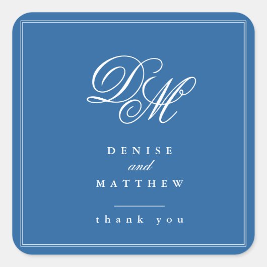 Skydiver Blue Quadratischer Aufkleber (Vorderseite)