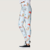 Skydiver Cat Nahtloses Muster Leggings (Links)