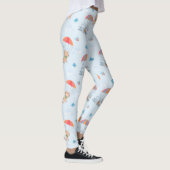 Skydiver Cat Nahtloses Muster Leggings (Rechts)