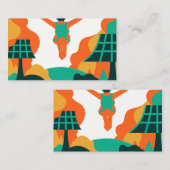 Skydiver Descending Over Solar Powered Landscape Visitenkarte (Vorne/Hinten)