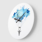 Skydiver, Fallschirm. Skydiving Sport. Fallschirms Große Wanduhr (Winkel)