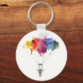 Skydiver, Fallschirm. Skydiving Sport. Fallschirms Schlüsselanhänger (Vorderseite)