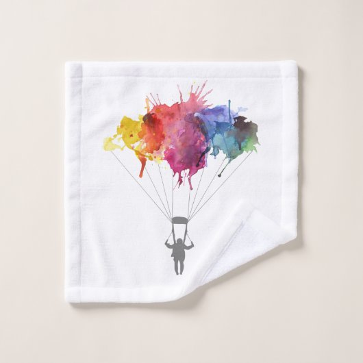 Skydiver, Fallschirm. Skydiving Sport. Waschlappen (Waschlappen)