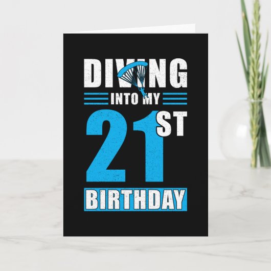 Skydiver Geschenk 21. Geburtstag Karte (Vorderseite)