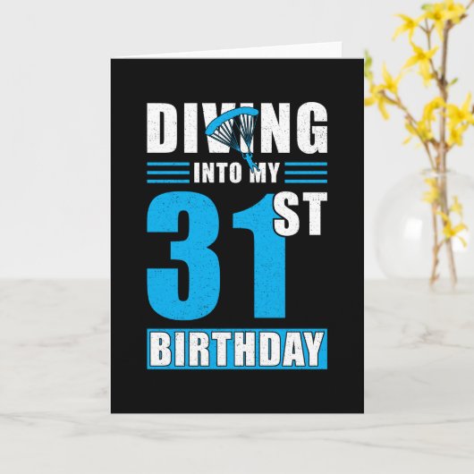 Skydiver Geschenk 31. Geburtstag Karte (Gelbe Blume)