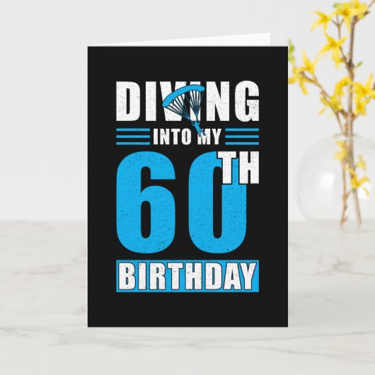 Skydiver Geschenk 60. Geburtstag Karte (Gelbe Blume)