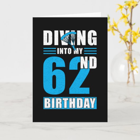 Skydiver Gift 62nd Birthday Karte (Gelbe Blume)