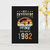 Skydiver Gift geboren 1982 Karte (Gelbe Blume)