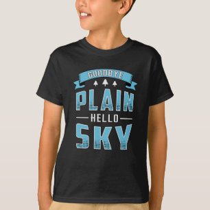 Skydiver Goodbye Schlicht Hello Sky Vintag Retro T-Shirt