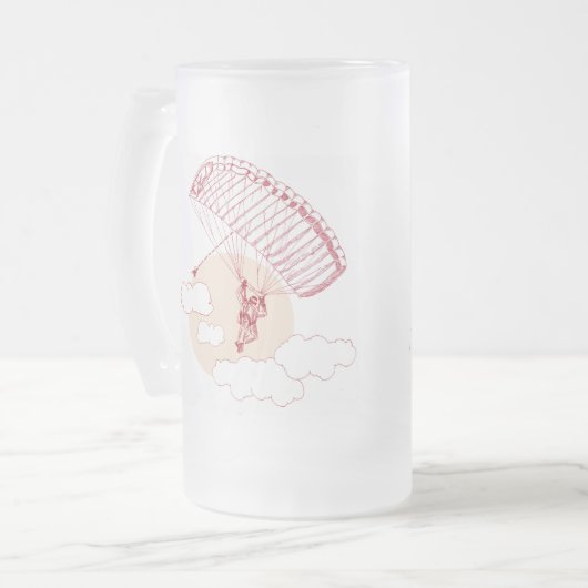 Skydiver Mattglas Bierglas (Vorderseite Links)