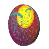 Skydiver mit Retro-Sonnenuntergang Dartscheibe (Vorderseite rechts)