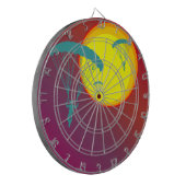 Skydiver mit Retro-Sonnenuntergang Dartscheibe (Vorderseite Links)