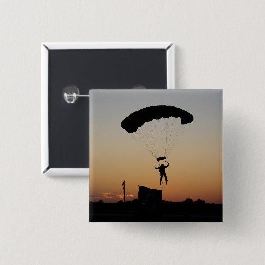 Skydiver Parachute bei Sunset Sky Diver Button (Vorne & Hinten)