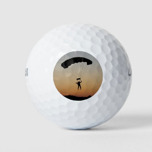 Skydiver Parachute bei Sunset Sky Diver Golfball (Vorderseite)
