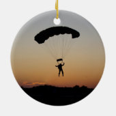 Skydiver Parachute bei Sunset Sky Diver Keramik Ornament (Hinten)
